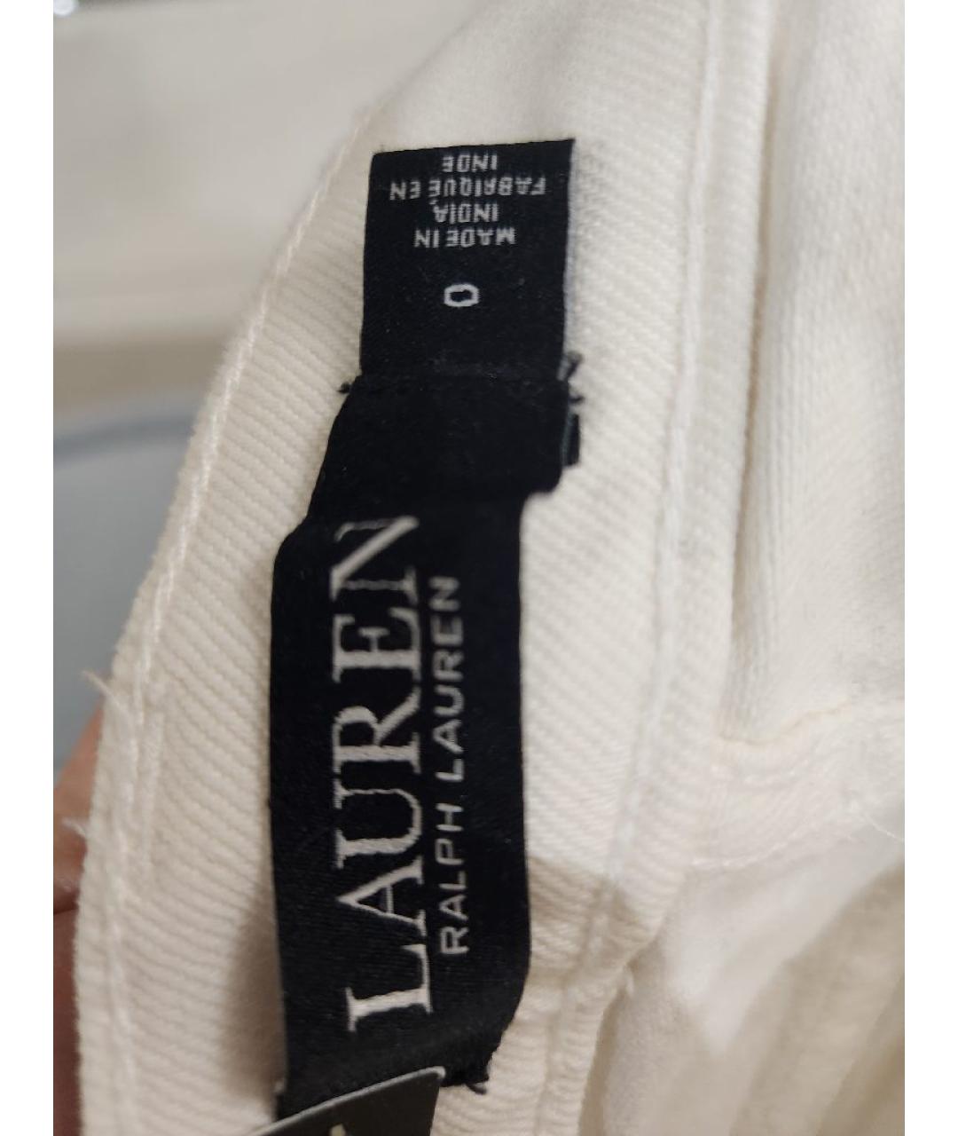 RALPH LAUREN Белые хлопковые джинсы слим, фото 7