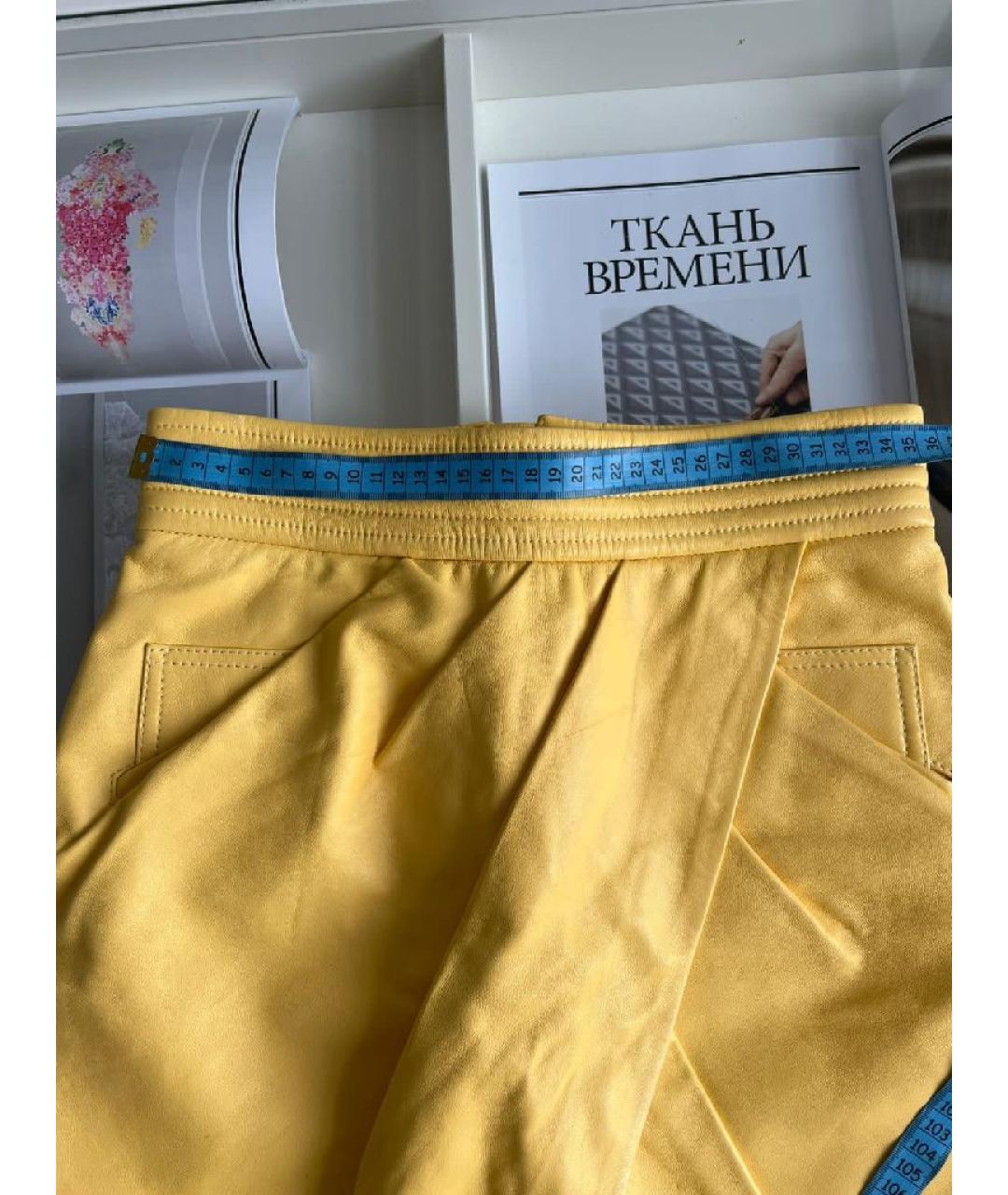 BALMAIN Желтая вискозная юбка миди, фото 7