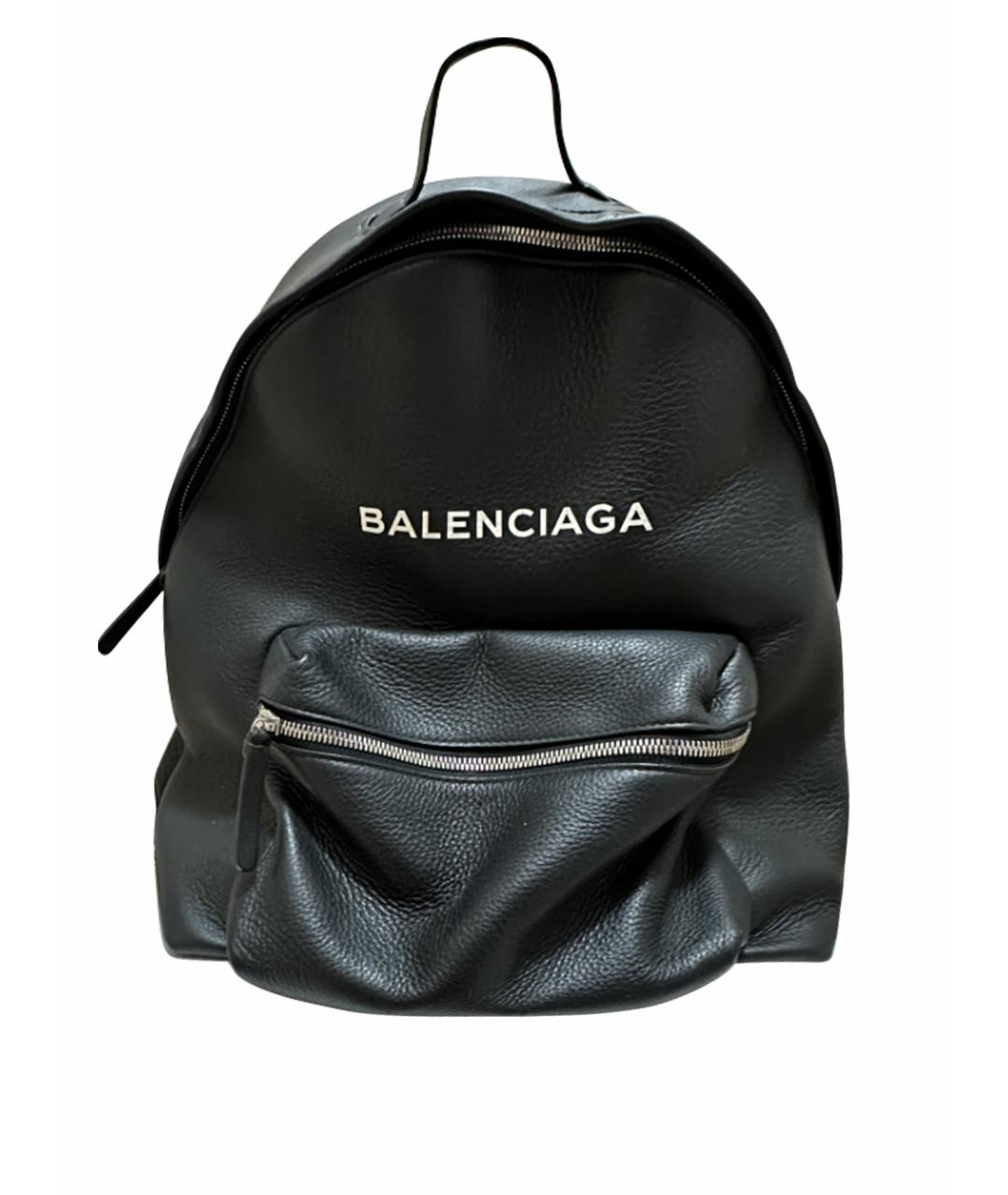 BALENCIAGA Черный кожаный рюкзак, фото 1