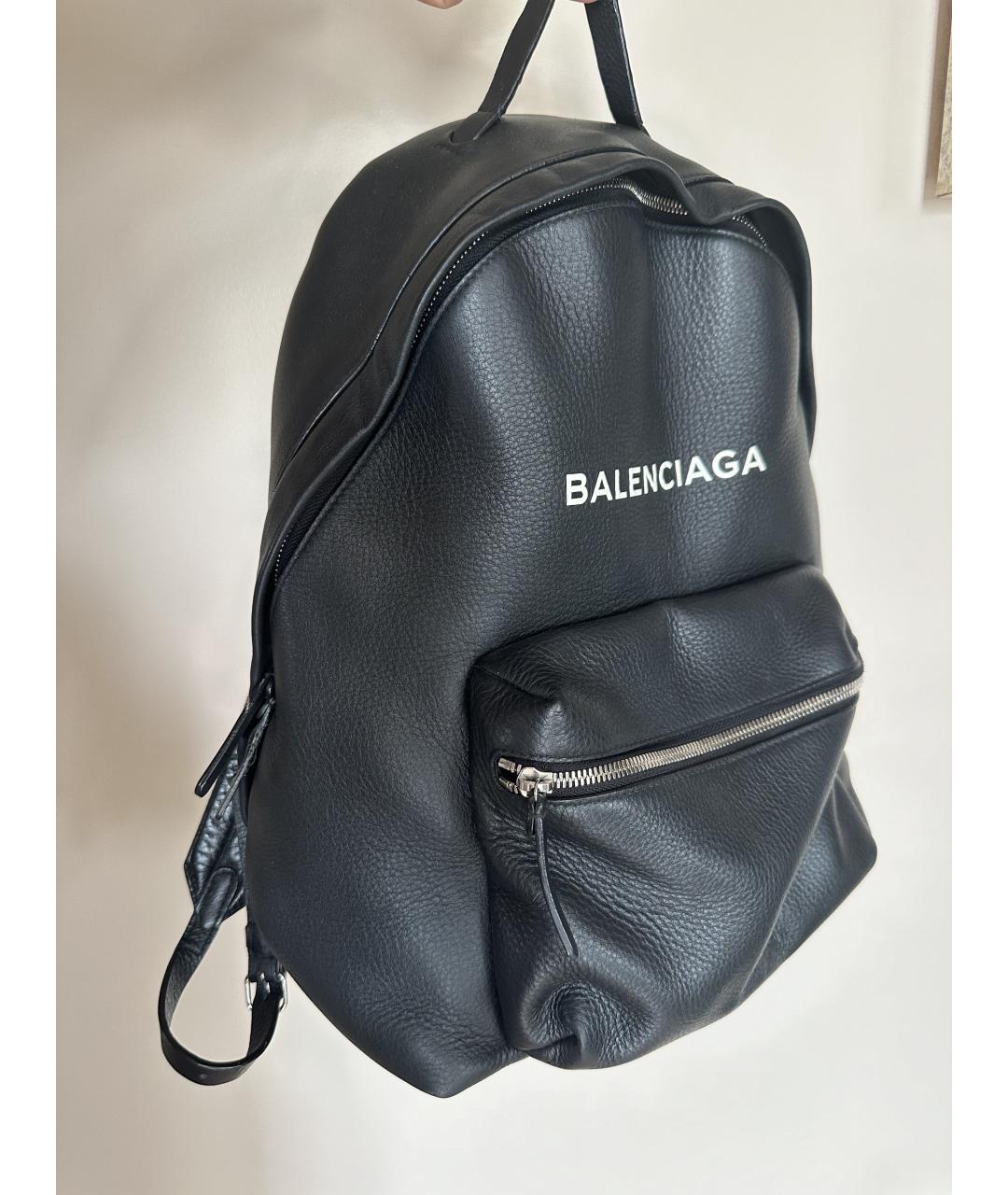 BALENCIAGA Черный кожаный рюкзак, фото 2