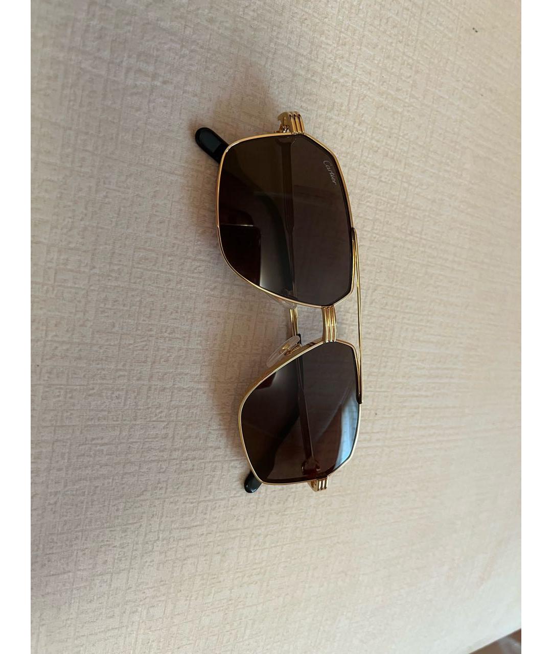 CARTIER Золотые металлические солнцезащитные очки, фото 3