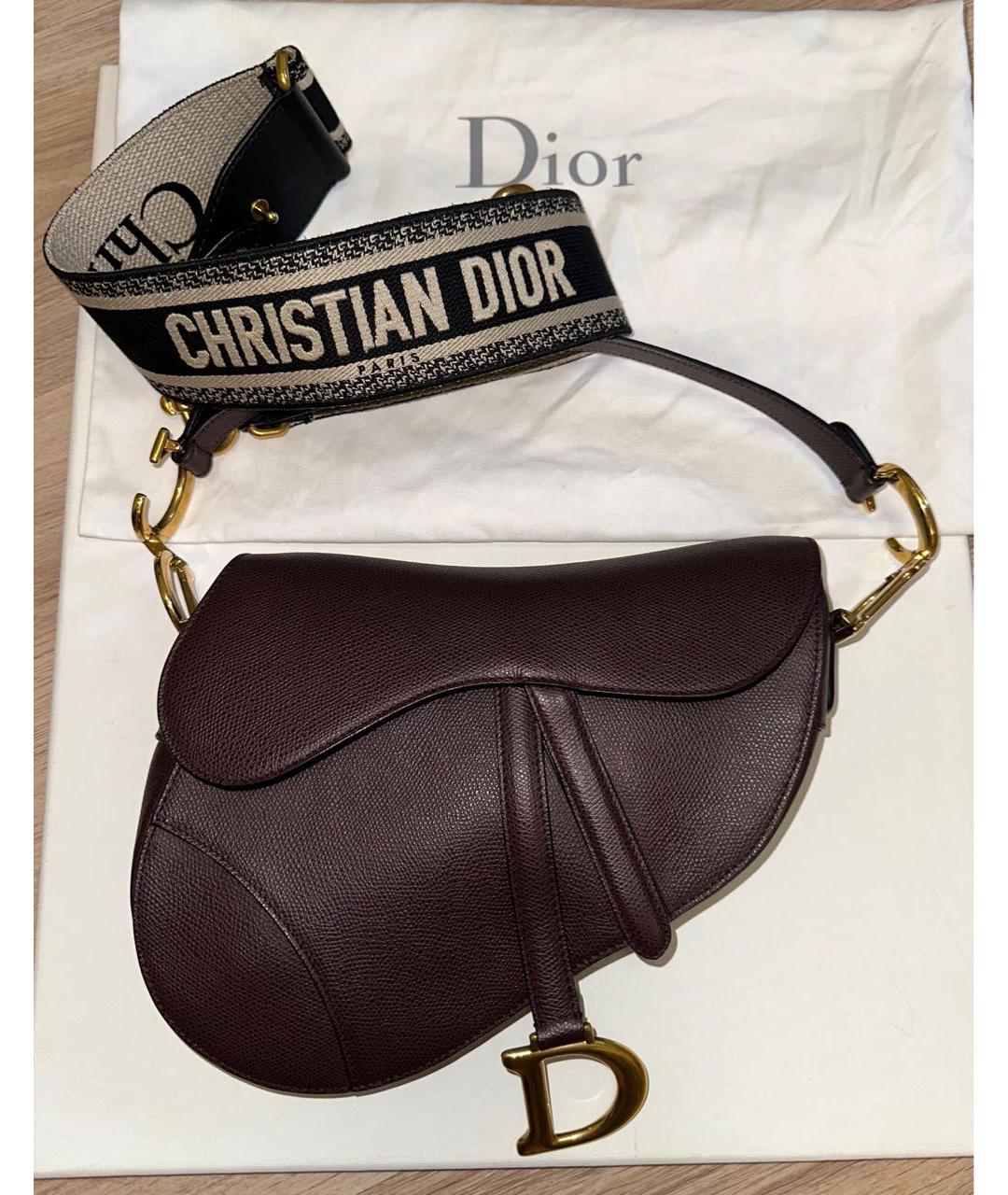 CHRISTIAN DIOR Коричневая кожаная сумка с короткими ручками, фото 7