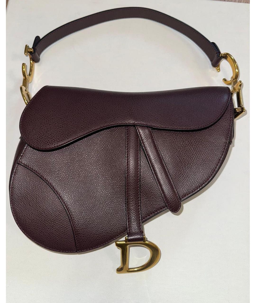 CHRISTIAN DIOR Коричневая кожаная сумка с короткими ручками, фото 9