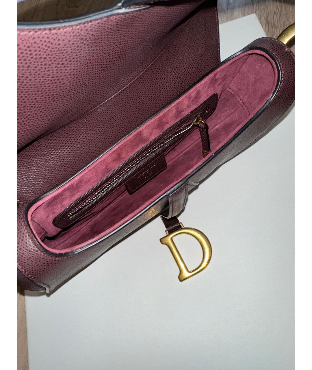 CHRISTIAN DIOR Коричневая кожаная сумка с короткими ручками, фото 4