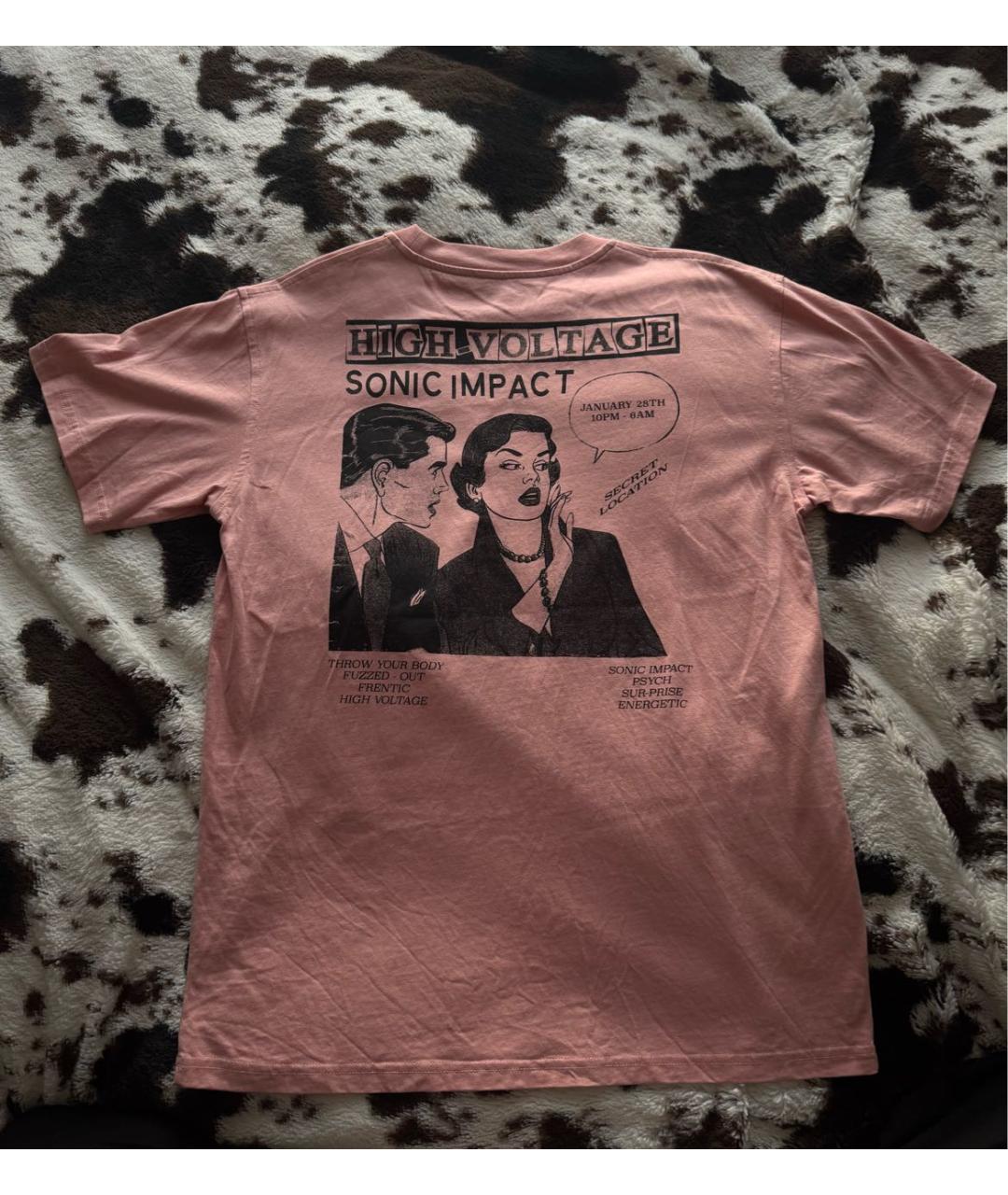 MCQ ALEXANDER MCQUEEN Розовая хлопковая футболка, фото 2