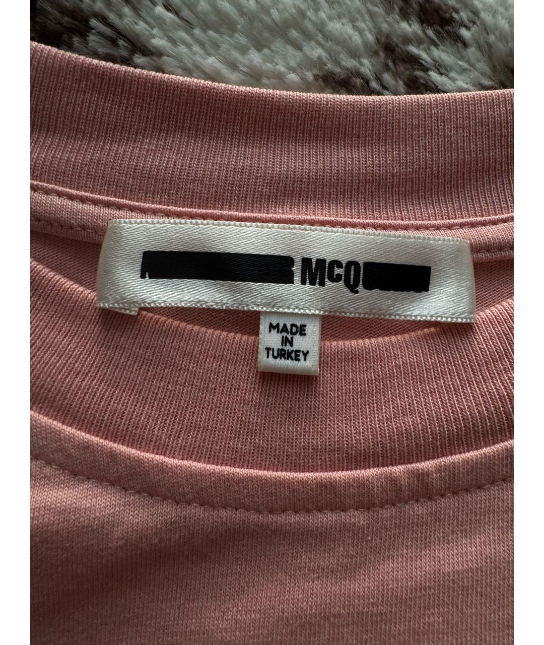 MCQ ALEXANDER MCQUEEN Розовая хлопковая футболка, фото 5