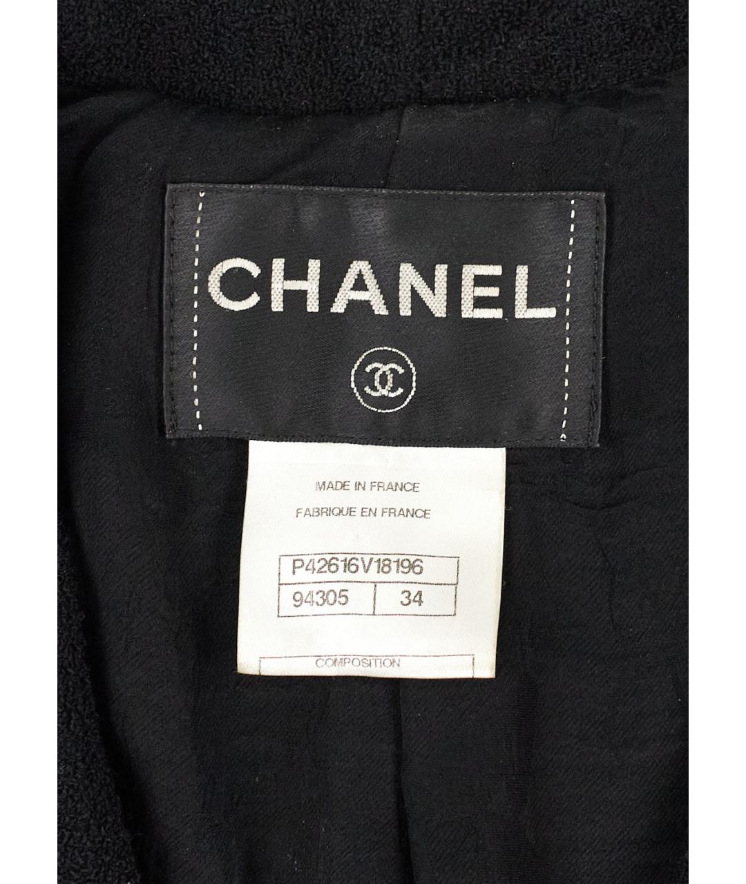CHANEL Черный шерстяной жакет/пиджак, фото 4