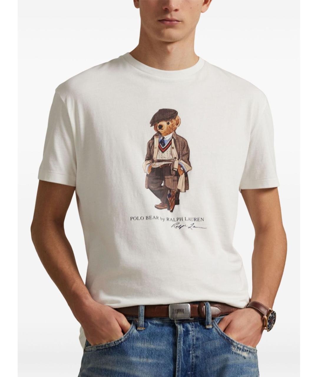 POLO RALPH LAUREN Белая хлопковая футболка, фото 3