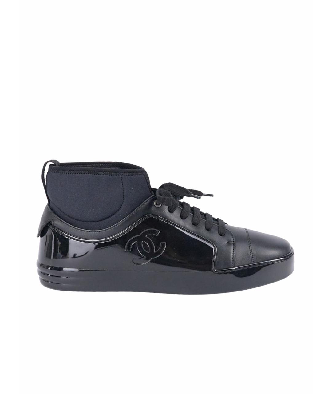 CHANEL Черные кожаные кеды, фото 1