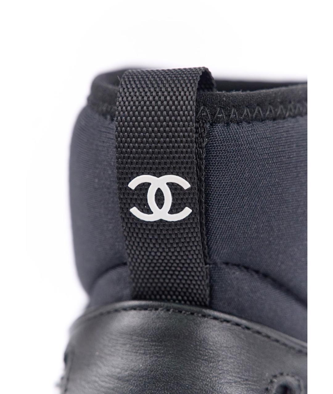 CHANEL Черные кожаные кеды, фото 5