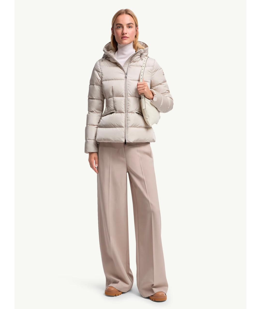 MONCLER Бежевая полиамидовая куртка, фото 2