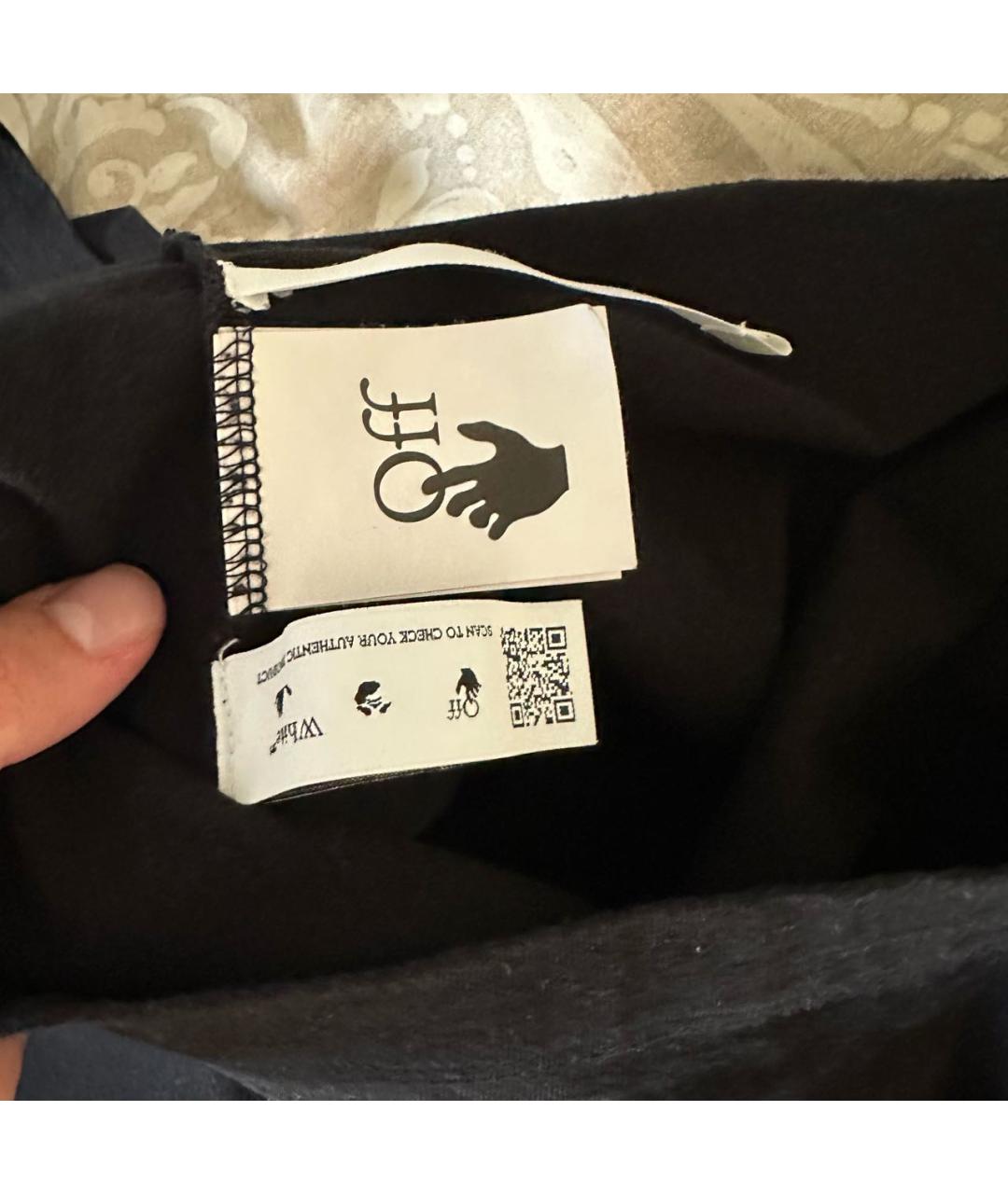 OFF-WHITE Черная хлопковая футболка, фото 6