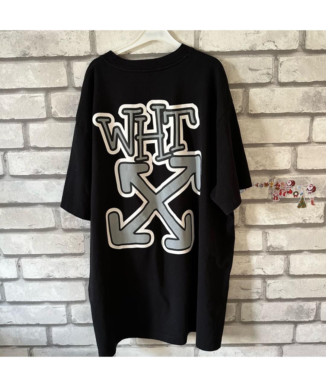 OFF-WHITE Черная хлопковая футболка, фото 2