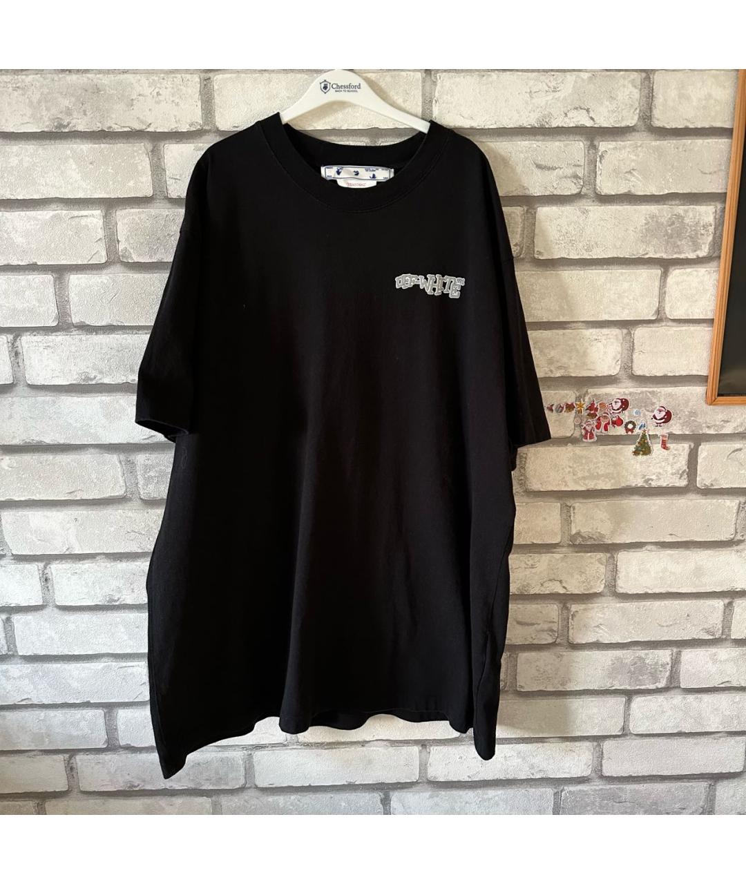 OFF-WHITE Черная хлопковая футболка, фото 8