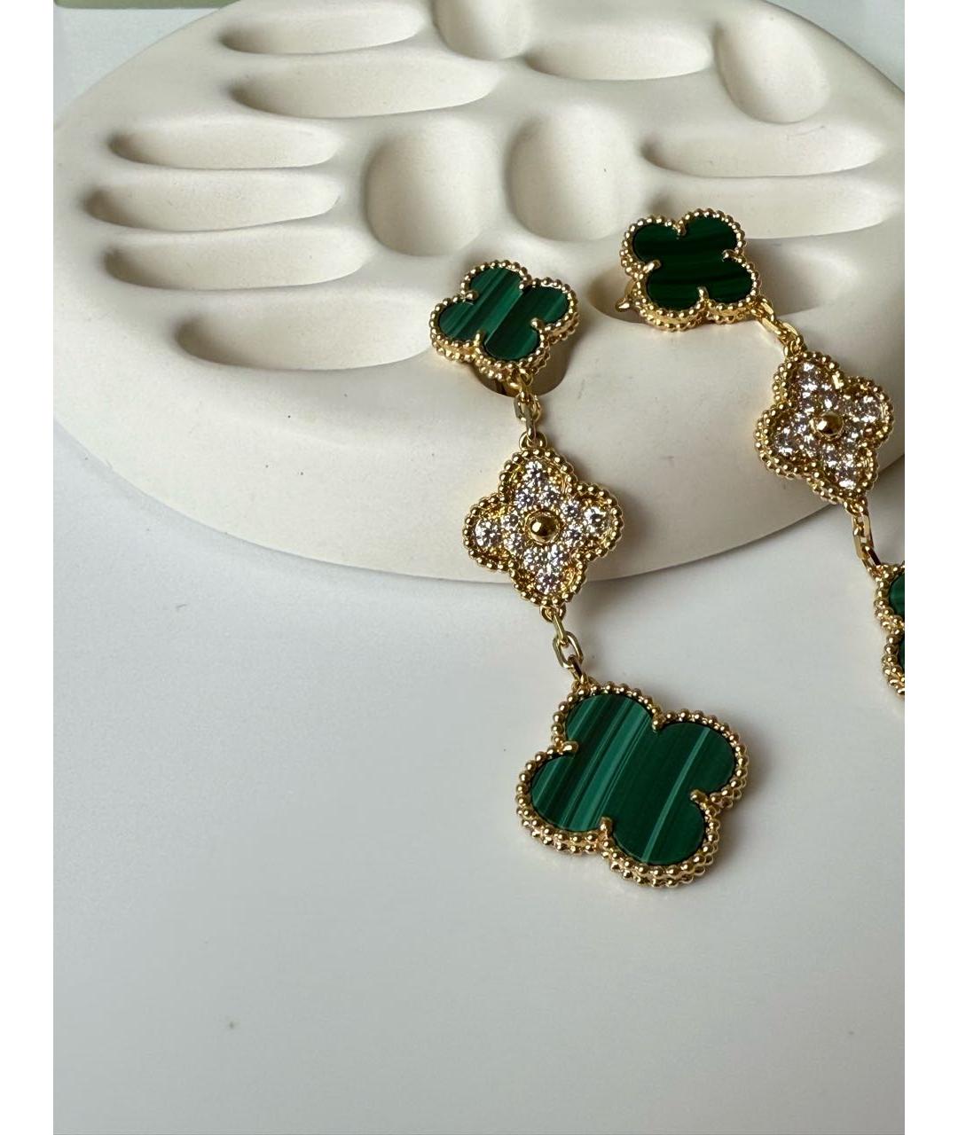 VAN CLEEF & ARPELS Зеленые серьги из желтого золота, фото 4