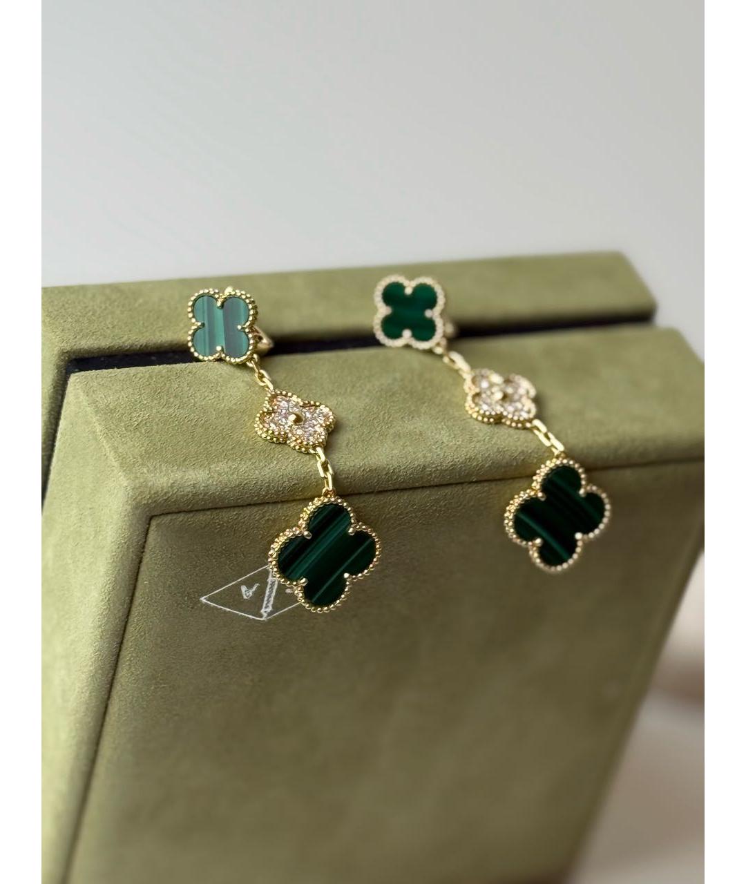 VAN CLEEF & ARPELS Зеленые серьги из желтого золота, фото 3