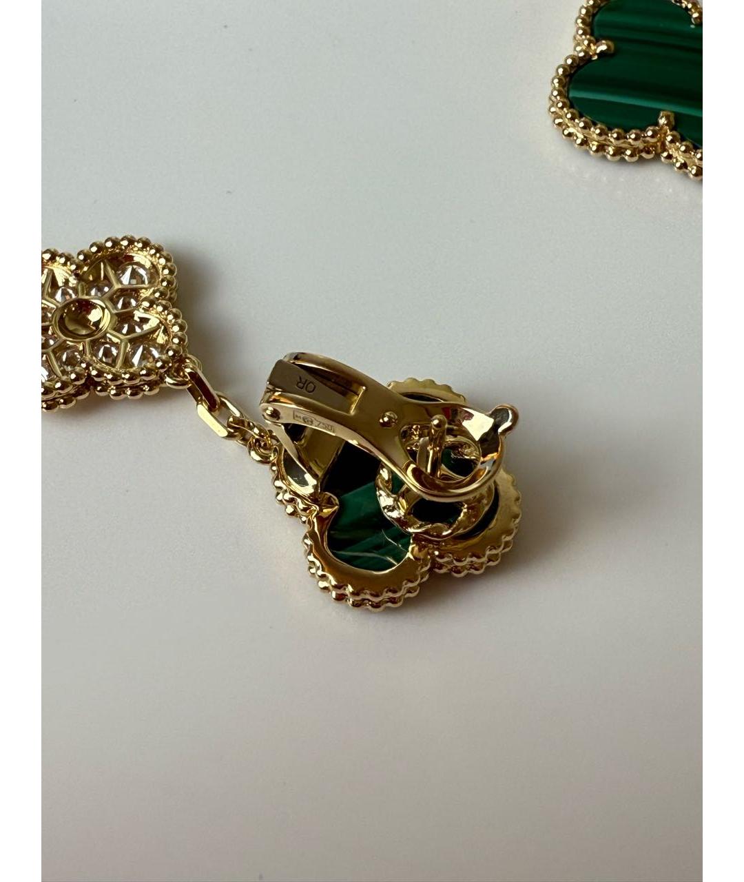 VAN CLEEF & ARPELS Зеленые серьги из желтого золота, фото 6