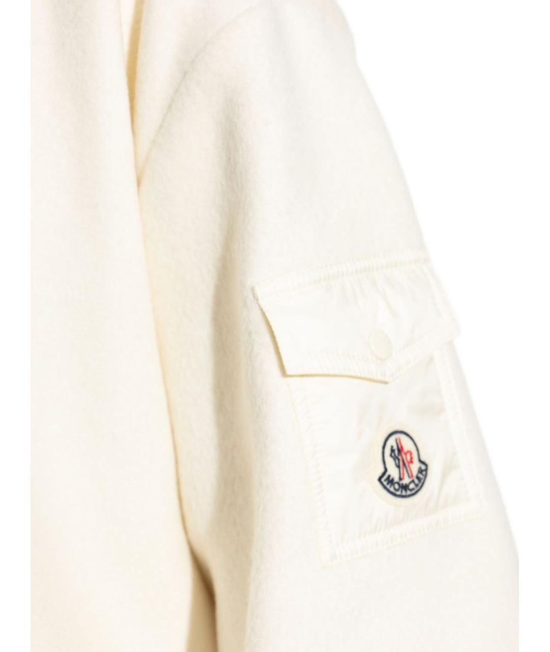 MONCLER Бежевое шерстяное пальто, фото 4