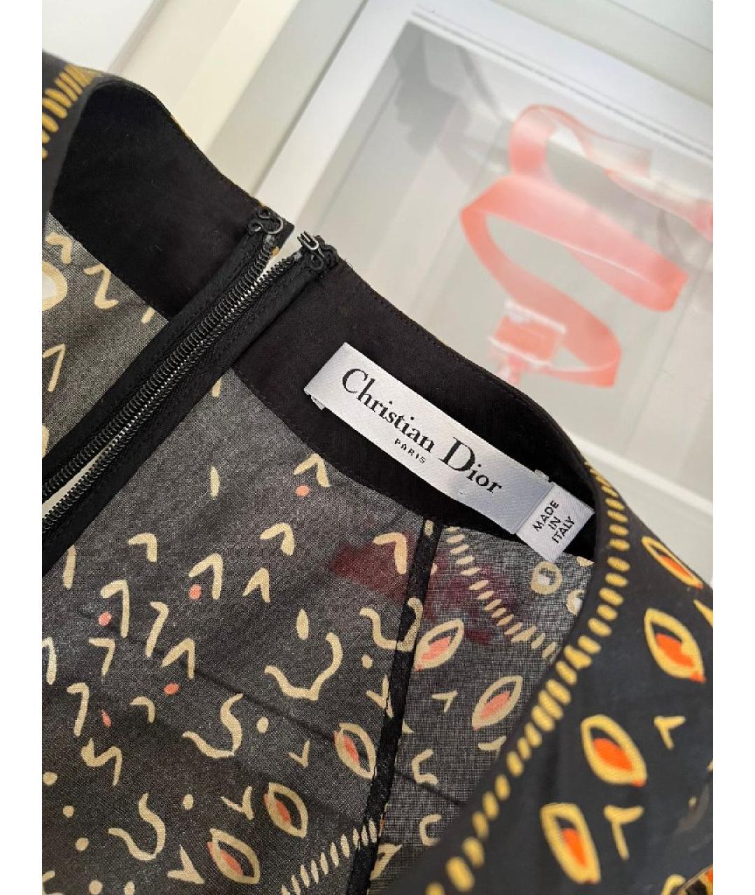 CHRISTIAN DIOR Хаки хлопковое повседневное платье, фото 4