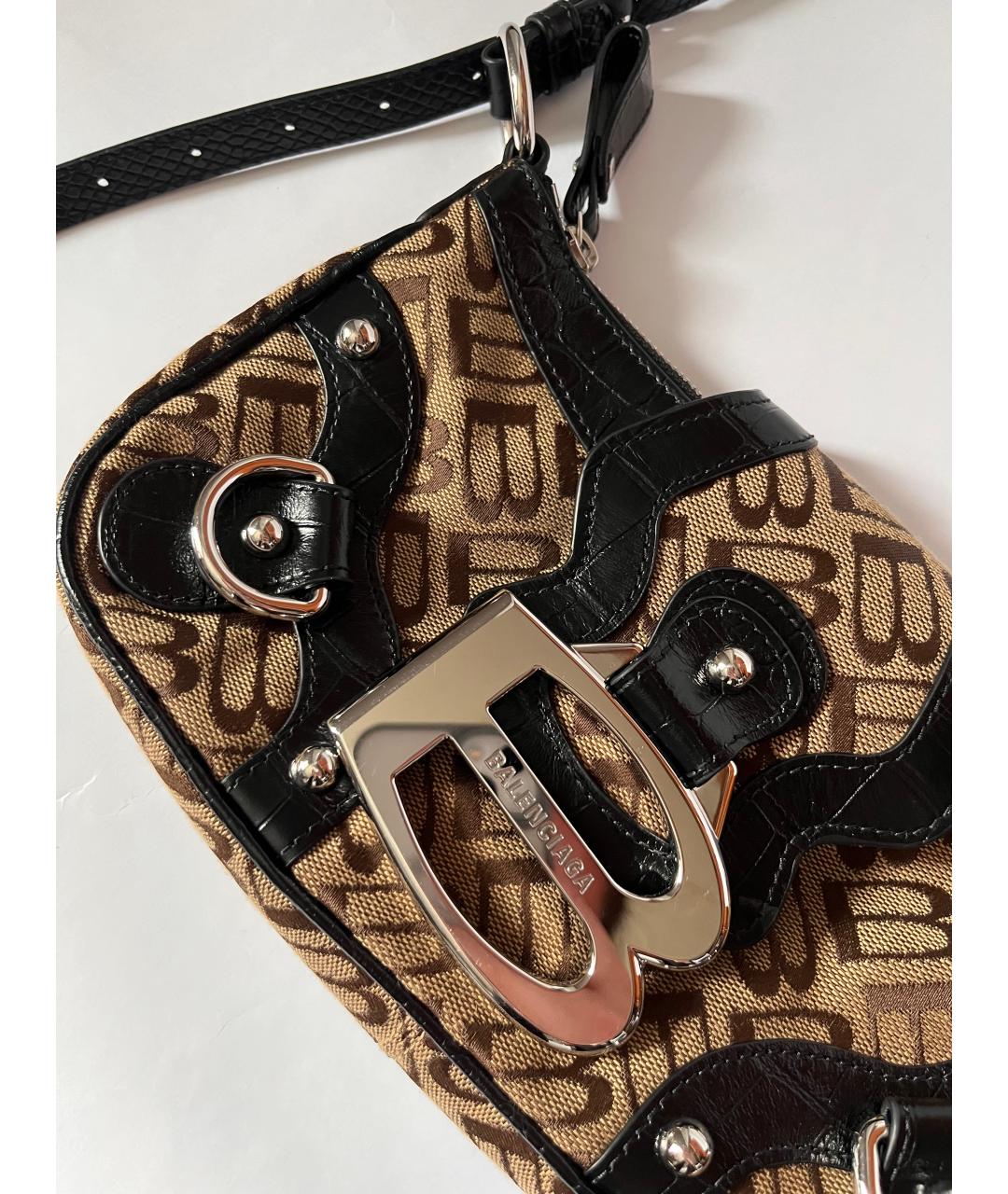 BALENCIAGA Коричневая кожаная сумка через плечо, фото 3