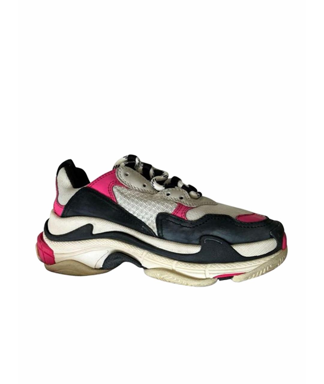 BALENCIAGA Розовые кожаные кроссовки, фото 1