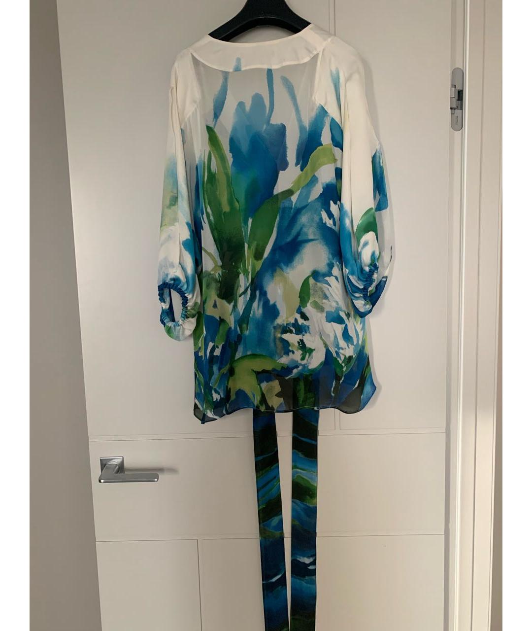ROBERTO CAVALLI Синяя шелковая блузы, фото 2