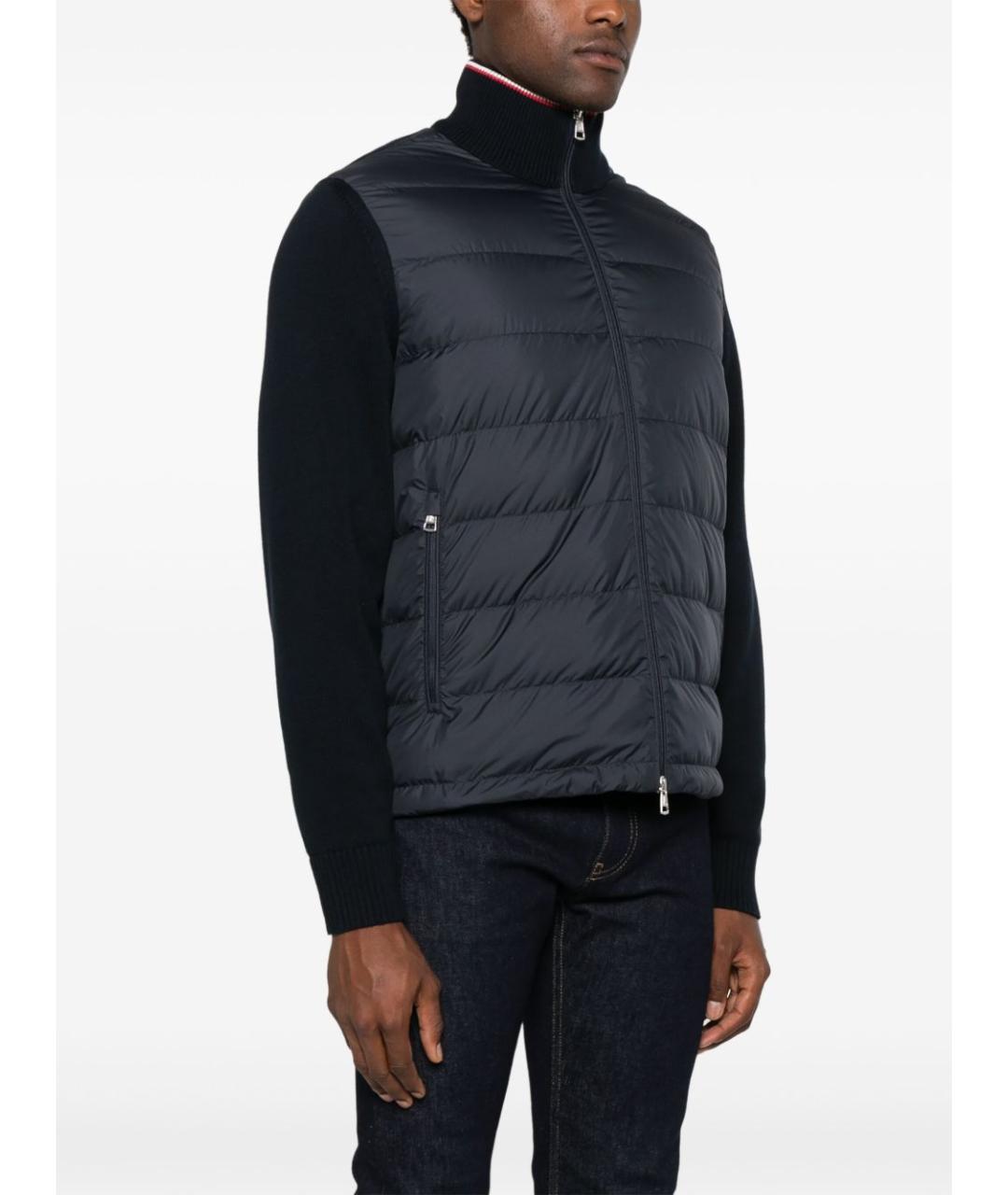 MONCLER Темно-синяя полиэстеровая куртка, фото 3