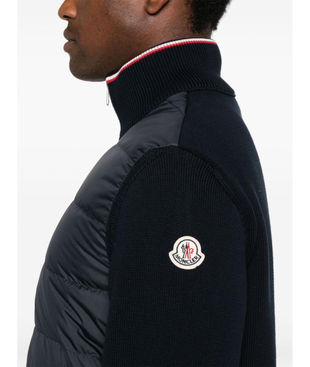 MONCLER Темно-синяя полиэстеровая куртка, фото 5
