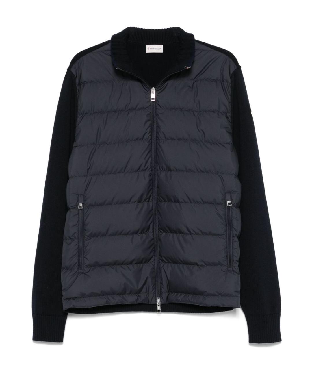 MONCLER Темно-синяя полиэстеровая куртка, фото 1