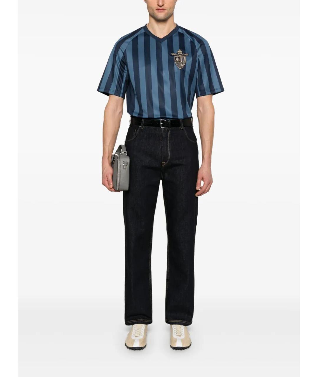 FENDI Синяя синтетическая футболка, фото 2