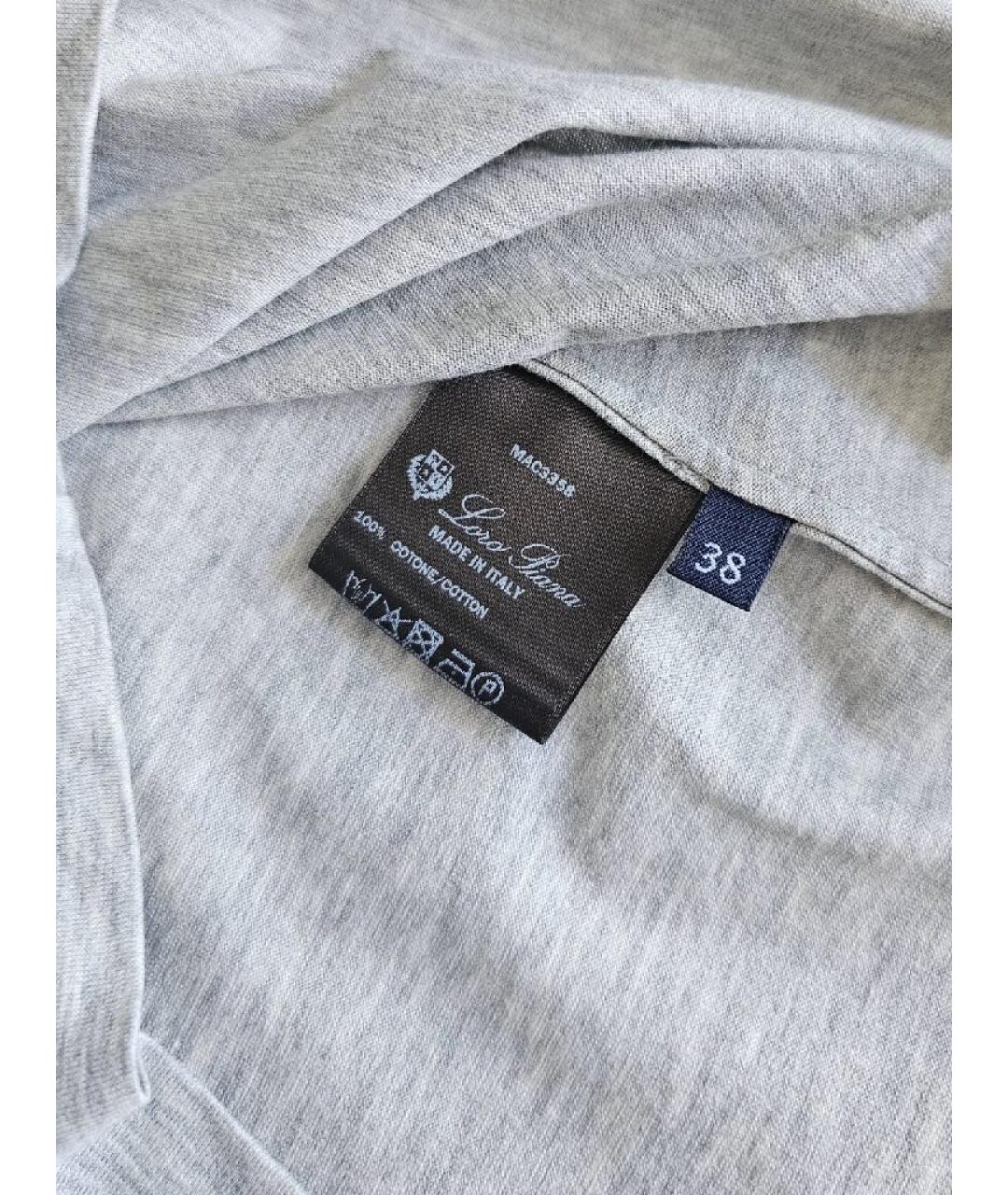 LORO PIANA Серая хлопковая футболка, фото 6