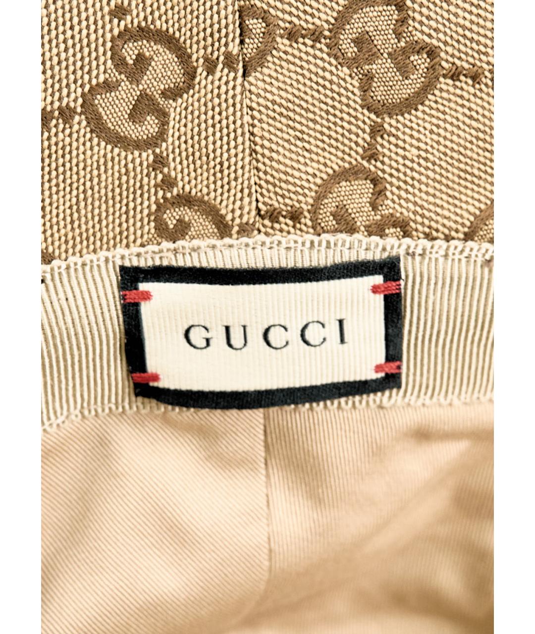 GUCCI Бежевая хлопковая панама, фото 4