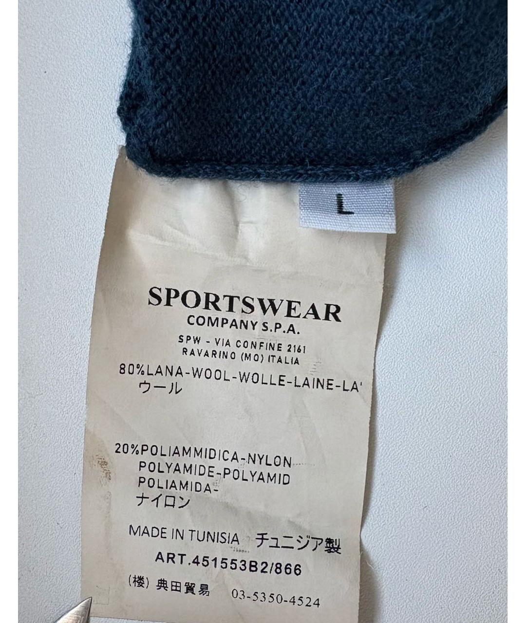STONE ISLAND Темно-синий шерстяной джемпер / свитер, фото 3