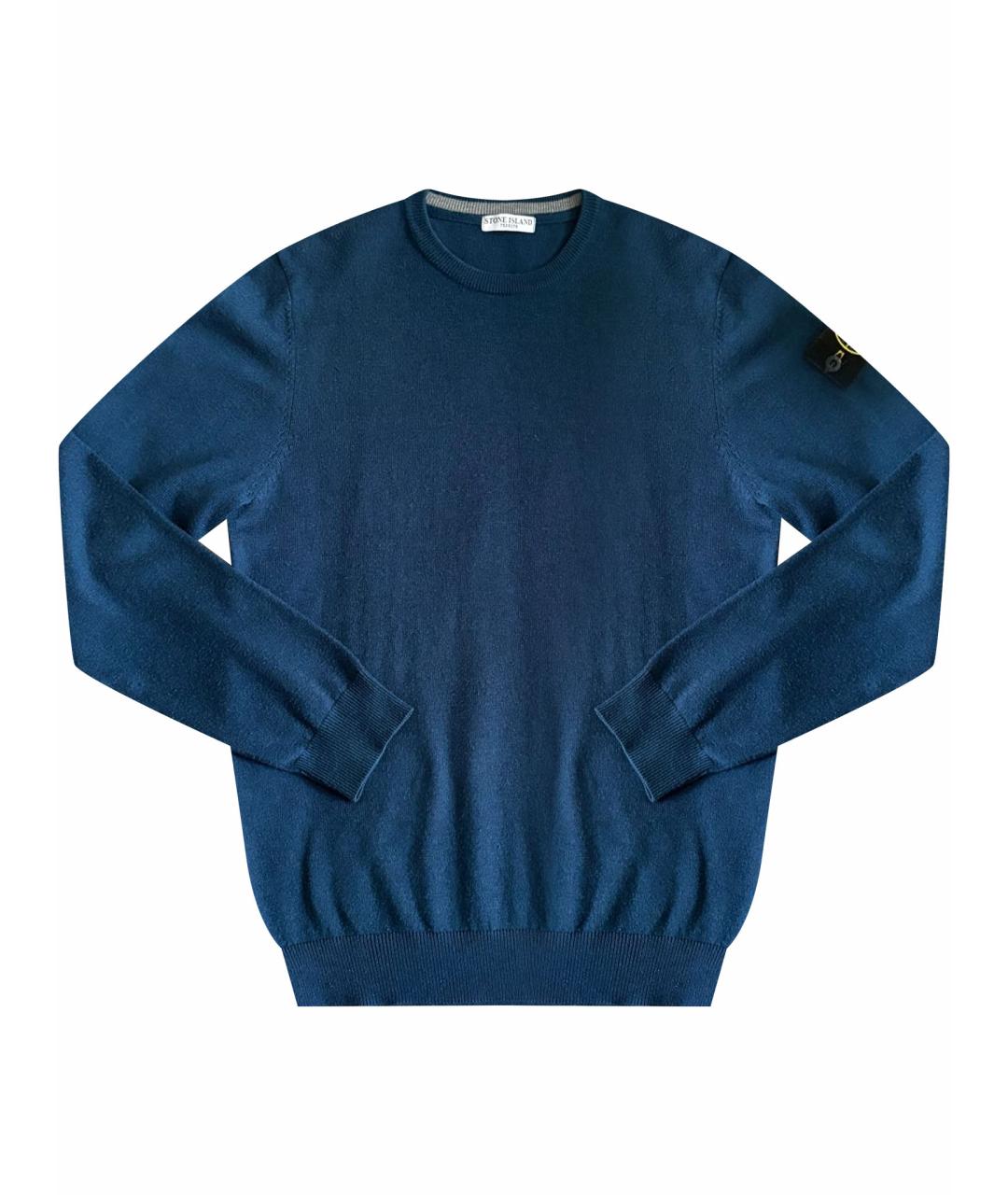 STONE ISLAND Темно-синий шерстяной джемпер / свитер, фото 1