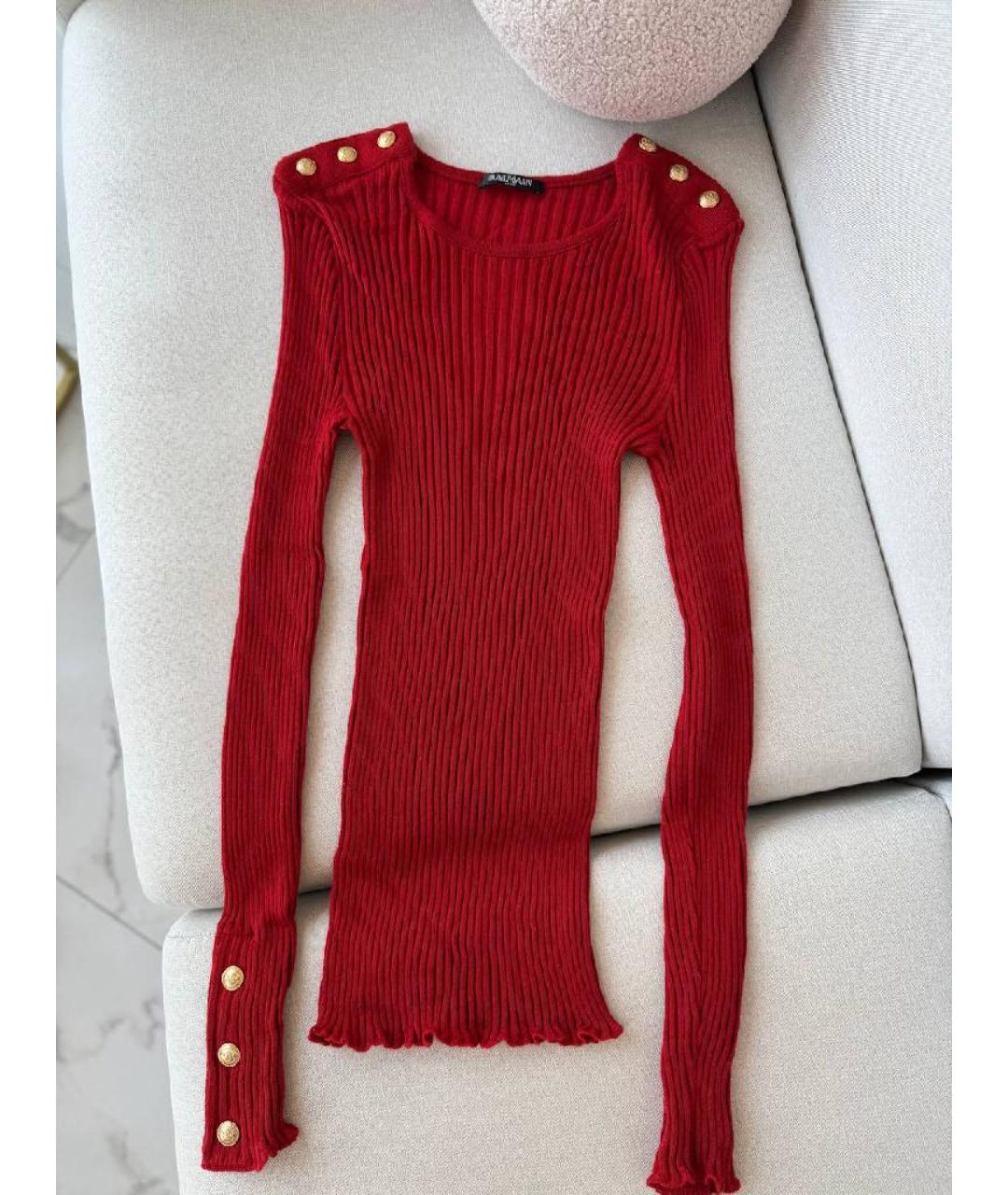 BALMAIN Красный полиамидовый джемпер / свитер, фото 7