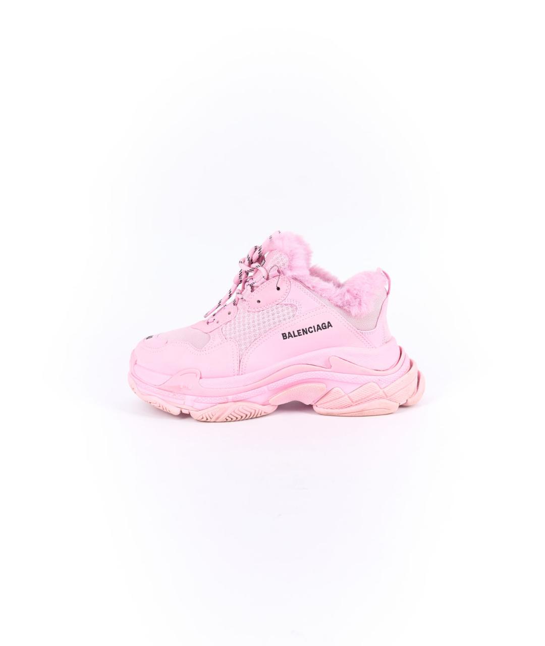 BALENCIAGA Розовые кожаные кроссовки, фото 6