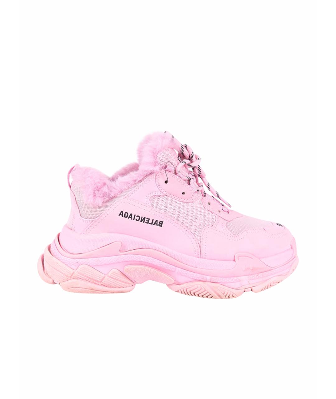 BALENCIAGA Розовые кожаные кроссовки, фото 1