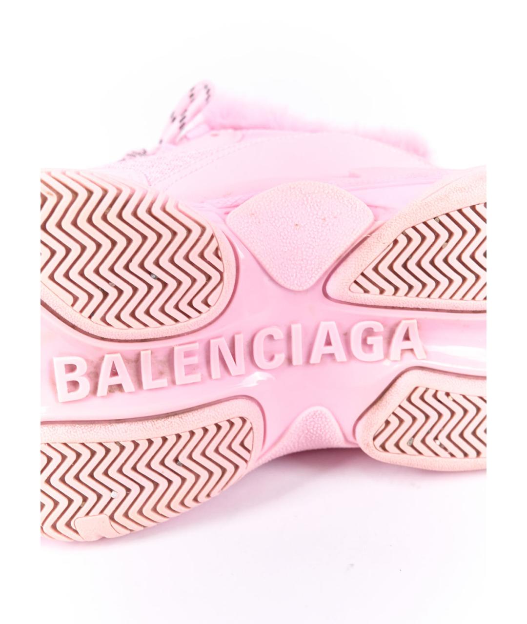 BALENCIAGA Розовые кожаные кроссовки, фото 5