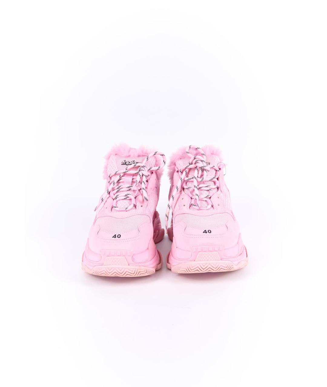 BALENCIAGA Розовые кожаные кроссовки, фото 3