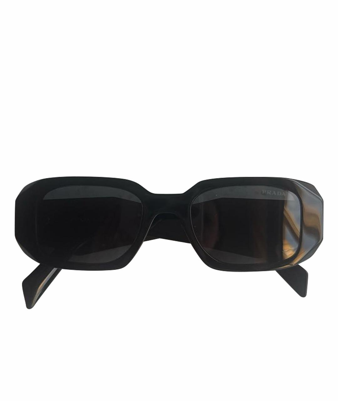 PRADA Черные пластиковые солнцезащитные очки, фото 1