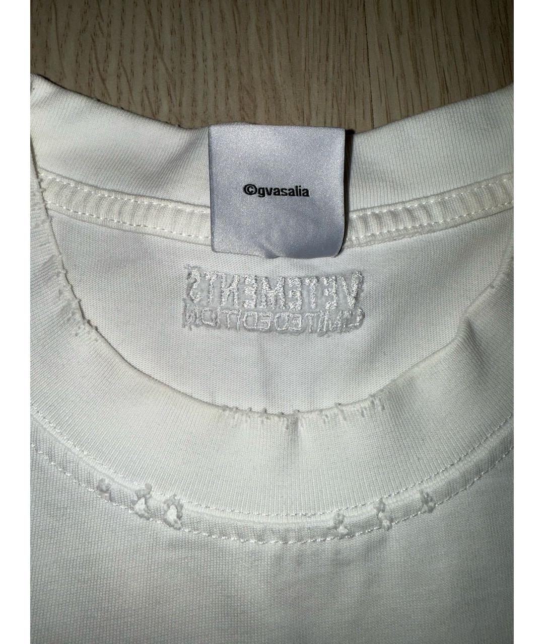 VETEMENTS Белая хлопковая футболка, фото 5