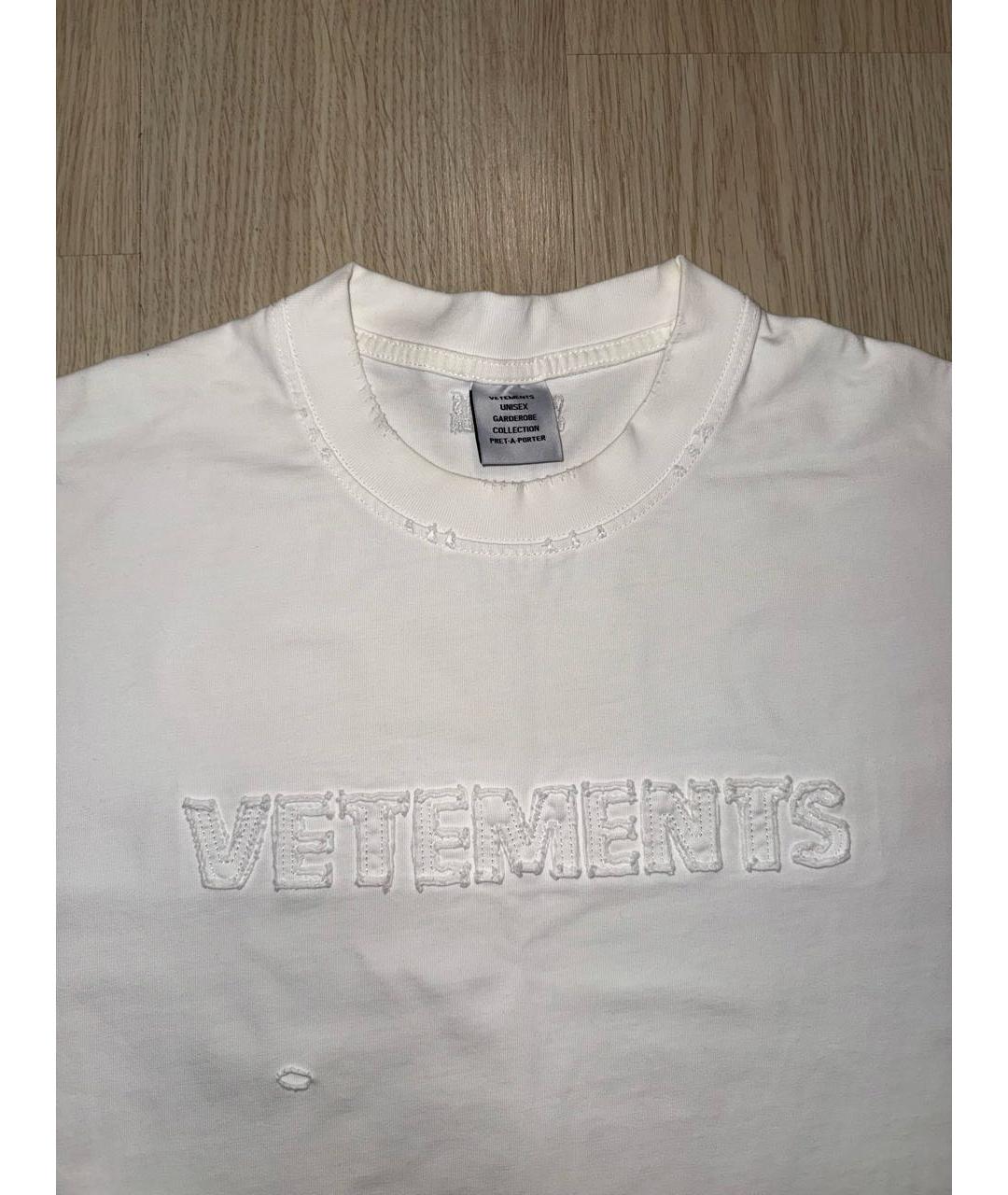 VETEMENTS Белая хлопковая футболка, фото 7