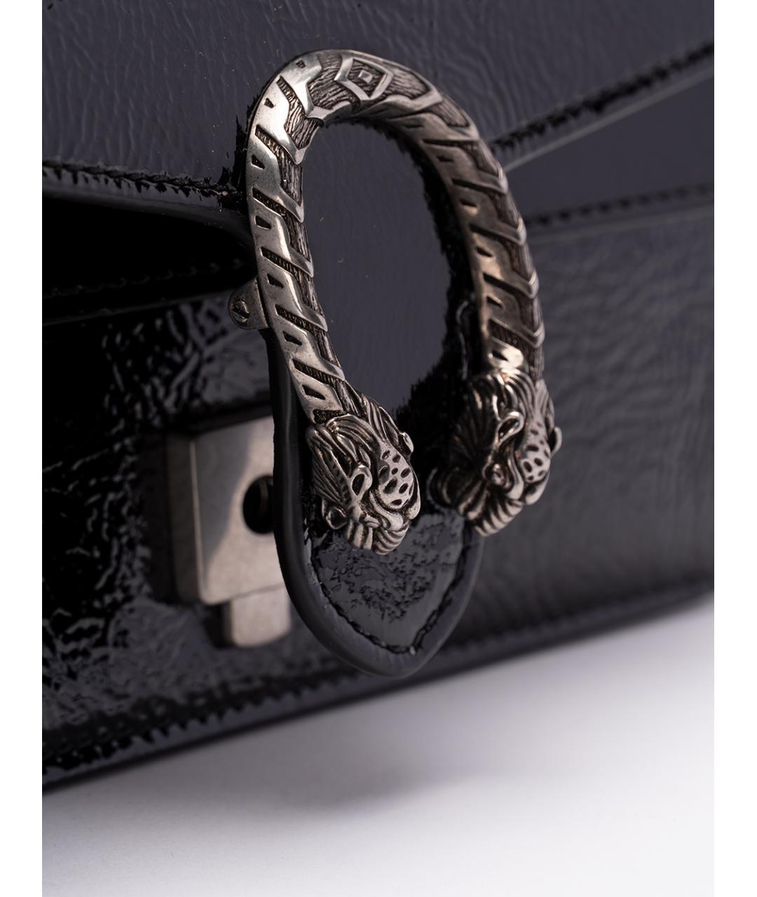 GUCCI Черная сумка через плечо из лакированной кожи, фото 3
