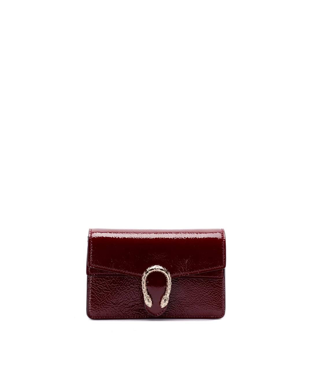 GUCCI Бордовая сумка через плечо из лакированной кожи, фото 1