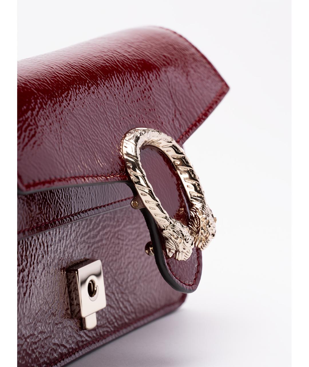 GUCCI Бордовая сумка через плечо из лакированной кожи, фото 4