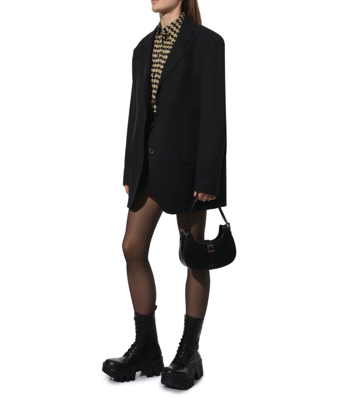 BALENCIAGA Черные кожаные ботинки, фото 4
