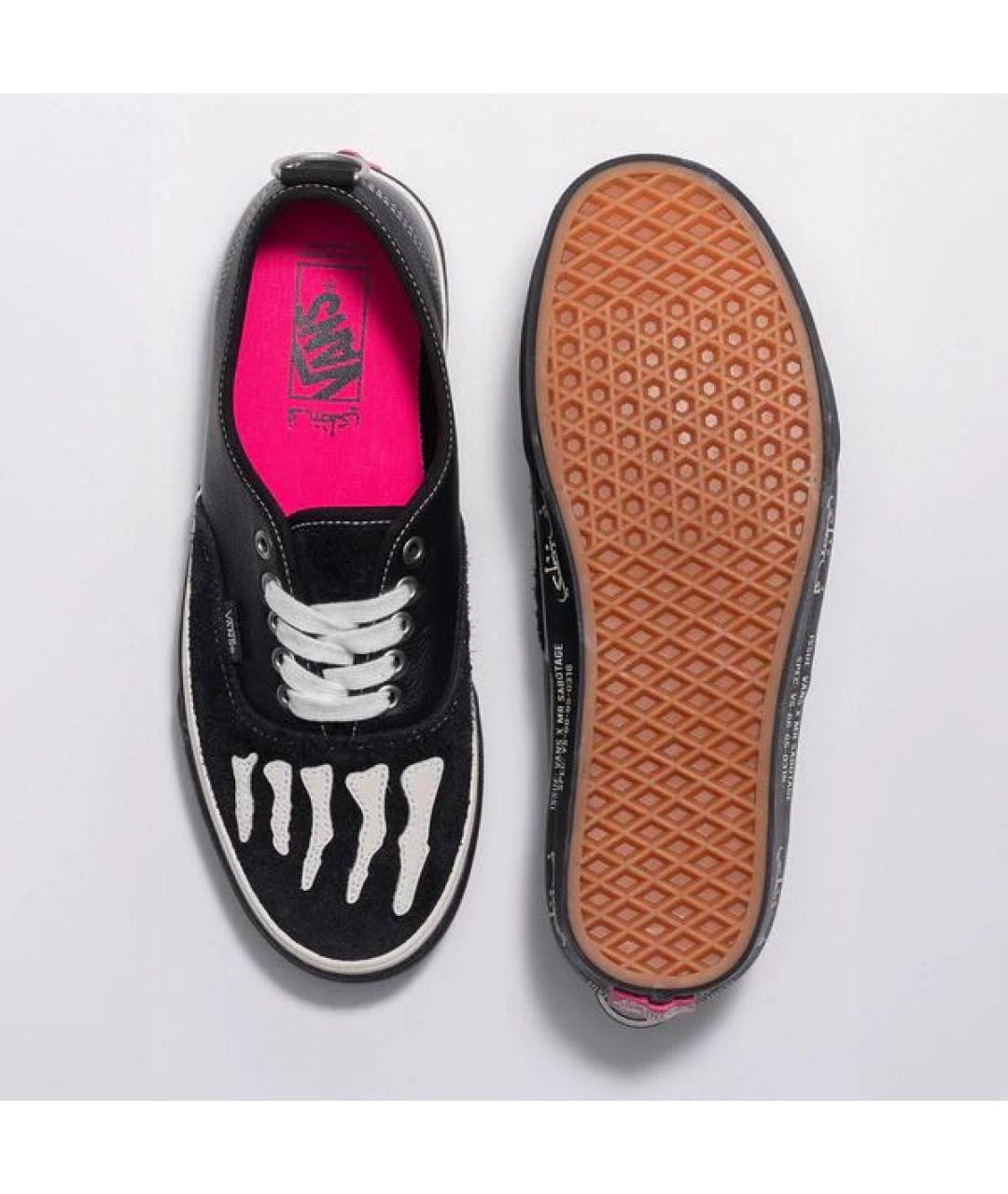 VANS Черные кожаные низкие кроссовки / кеды, фото 4