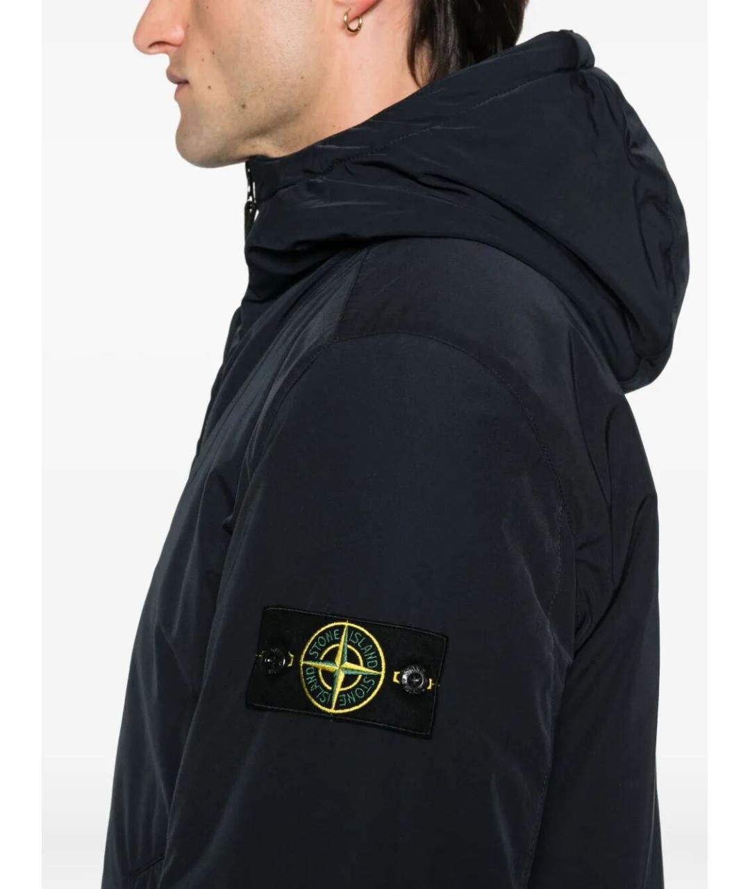 STONE ISLAND Темно-синяя полиэстеровая куртка, фото 3