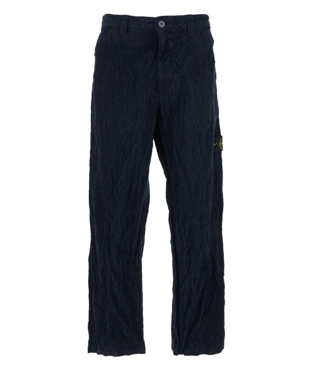 STONE ISLAND Синие хлопко-эластановые повседневные брюки, фото 1