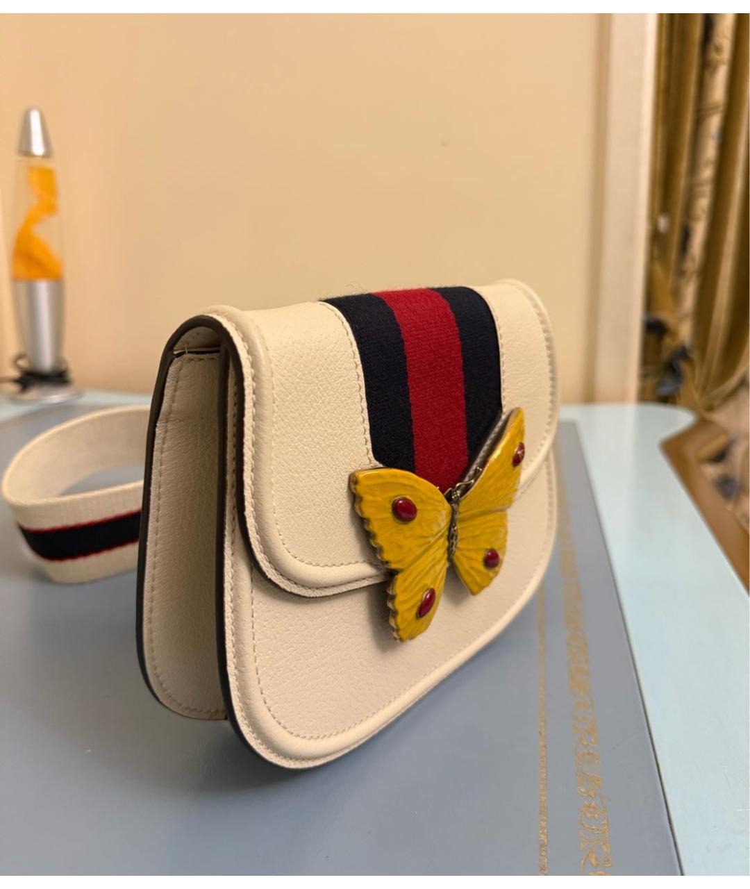 GUCCI Бежевая кожаная сумка через плечо, фото 3